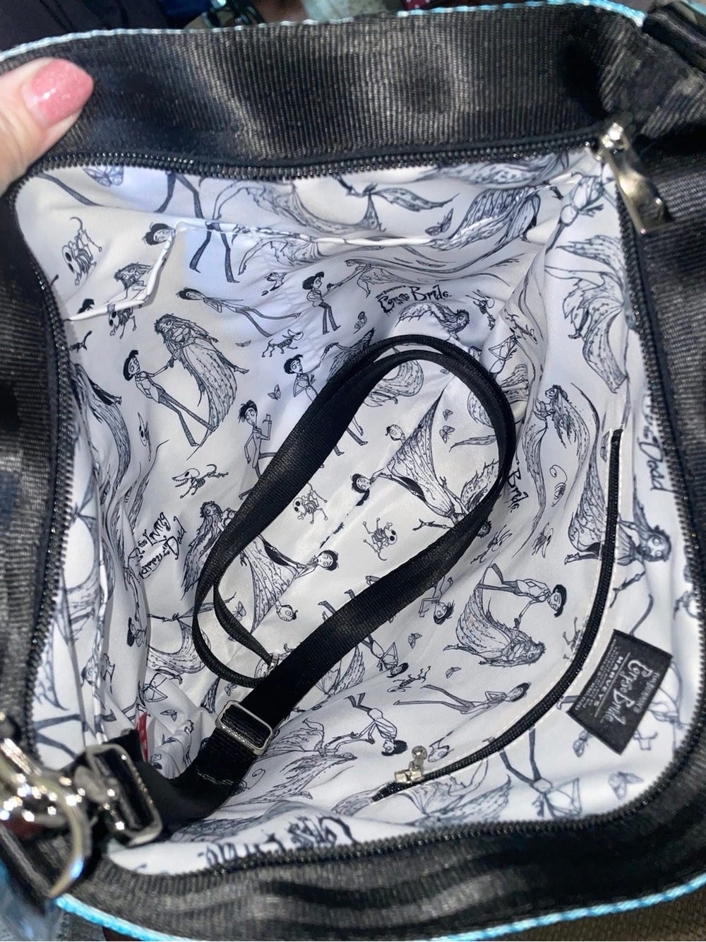 Harveys Tim Burton Corpse Bride Blue Graphic Tote Bag - Picture 6 of 7